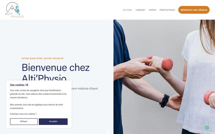 Snímek obrazovky alti-physio.ch
