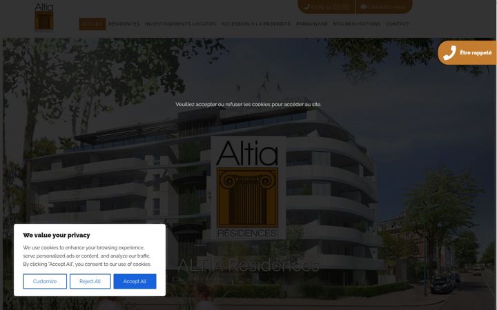 Zrzut ekranu altia-residences.fr