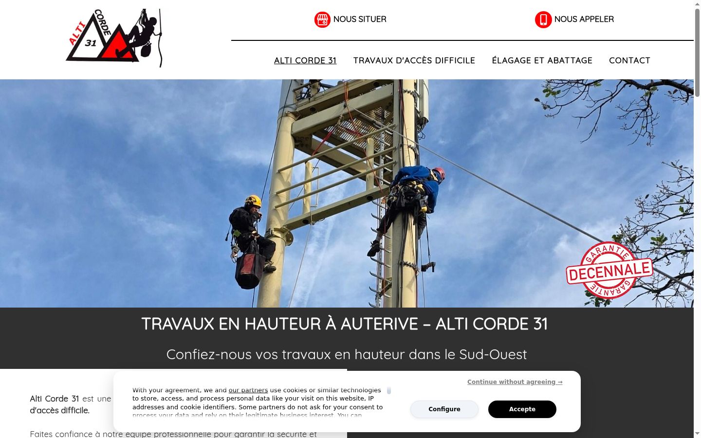 Captura de pantalla del banner de consentimiento mostrado antes de cualquier interacción