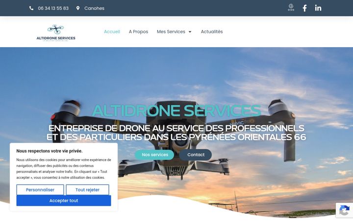 Ekraanipilt saidist altidrones.fr
