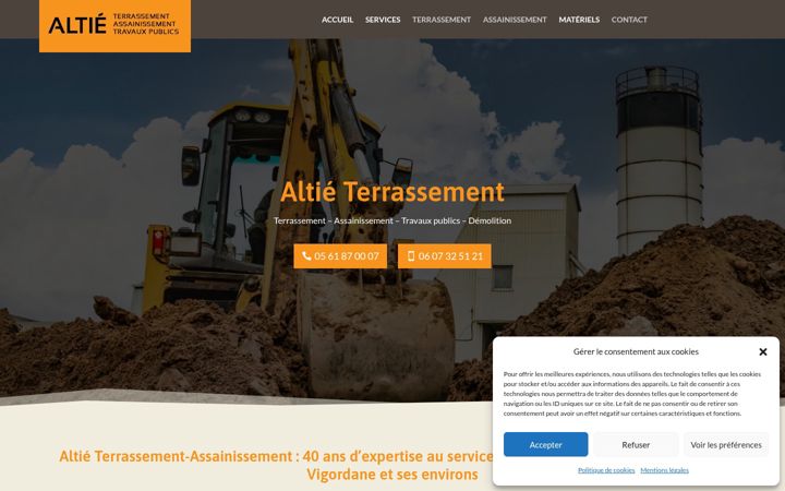 Ekraanipilt saidist altie-terrassement31.fr
