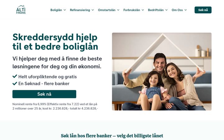 Screenshot of altifinans.no