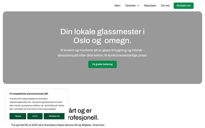 Screenshot of altiglass.no