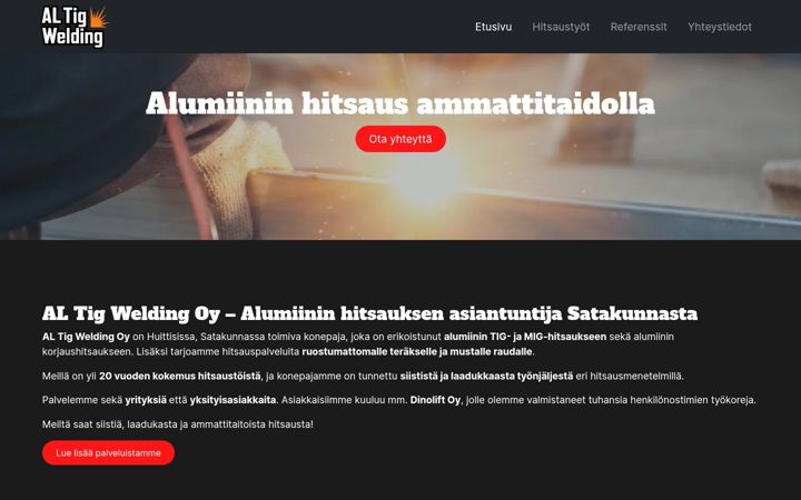 Screenshot of altigwelding.fi