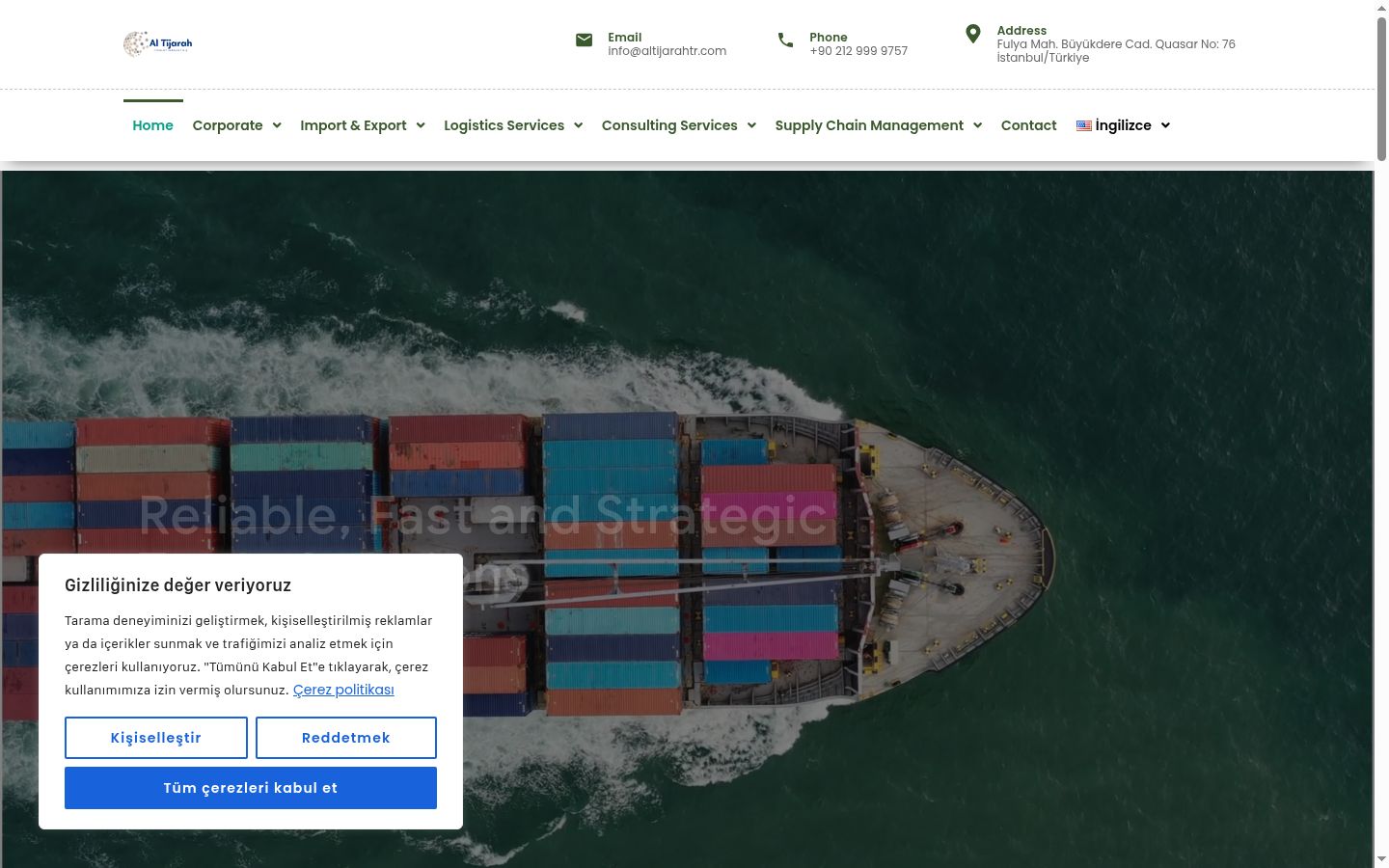 Screenshot del banner di consenso mostrato prima di qualsiasi interazione