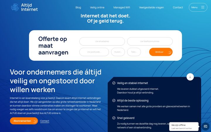 Captura de pantalla de altijd-internet.nl