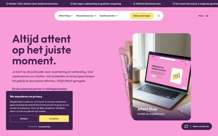 Screenshot of altijdattentshop.nl