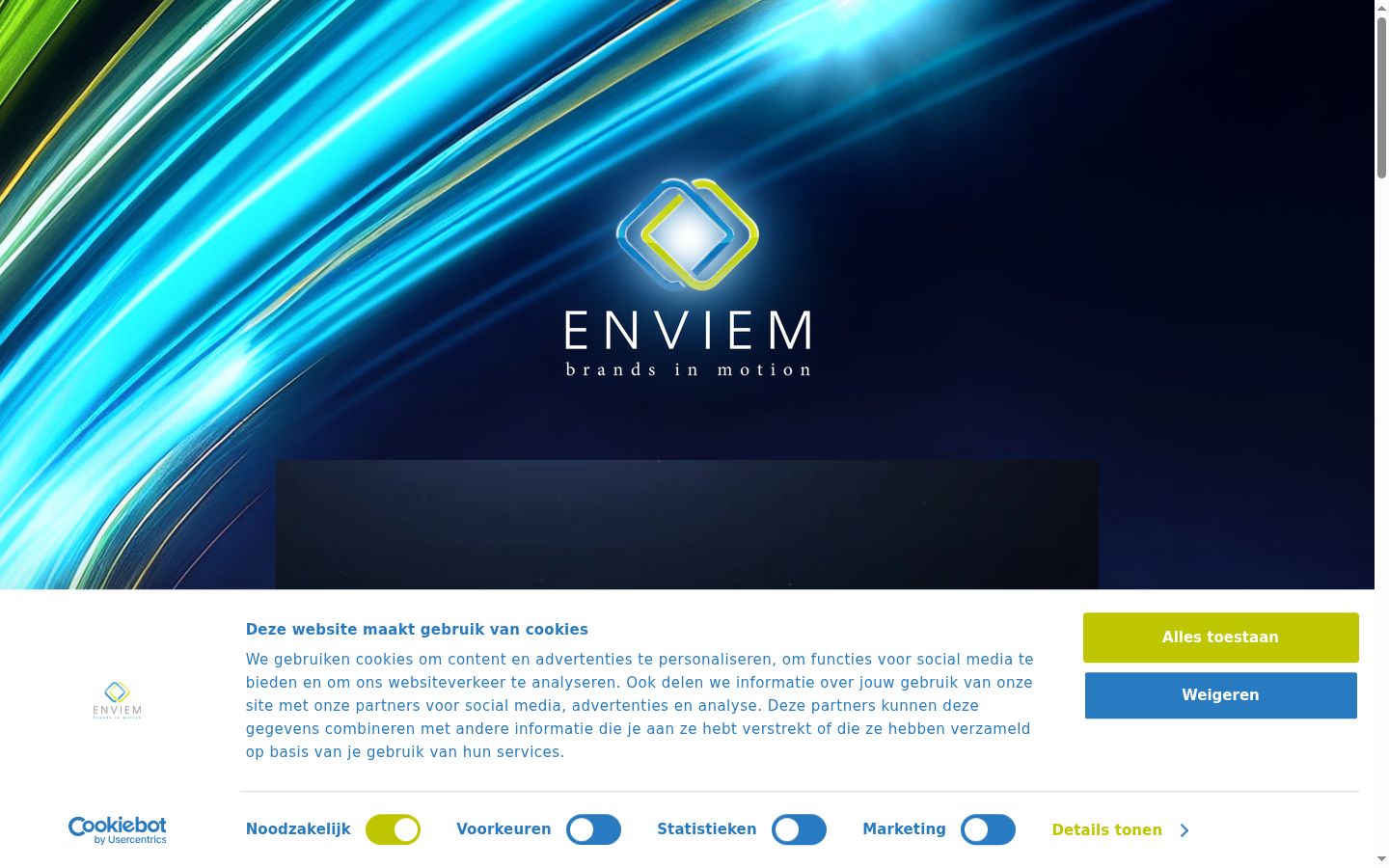 Screenshot del banner di consenso mostrato prima di qualsiasi interazione