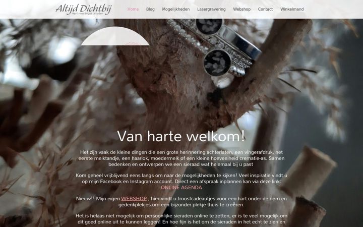 Ekraanipilt saidist altijddichtbijsieraden.nl