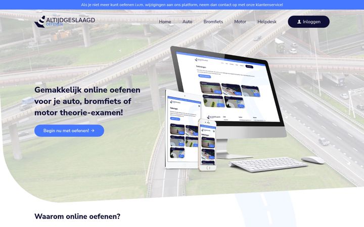 Screenshot of altijdgeslaagdoefenen.nl