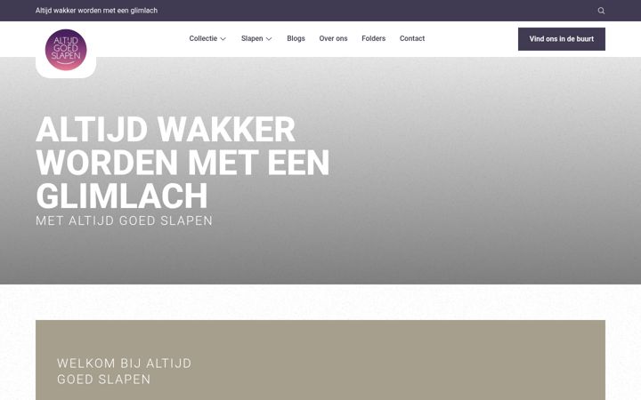 Captura de pantalla de altijdgoedslapen.nl