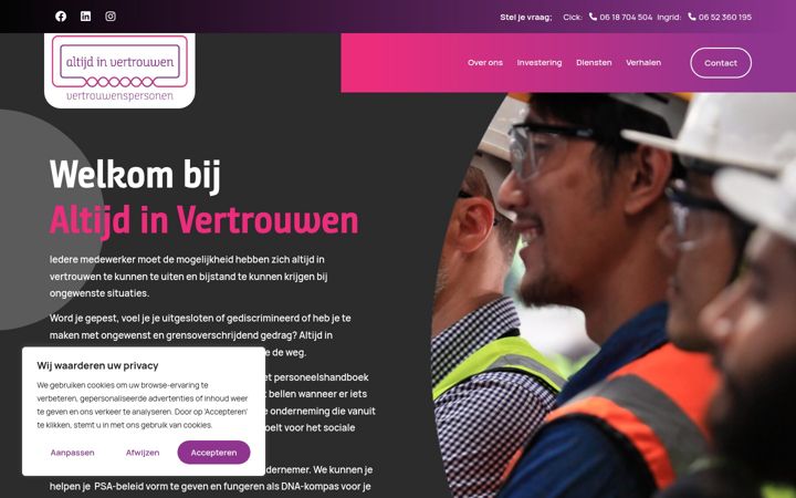Ekraanipilt saidist altijdinvertrouwen.nl
