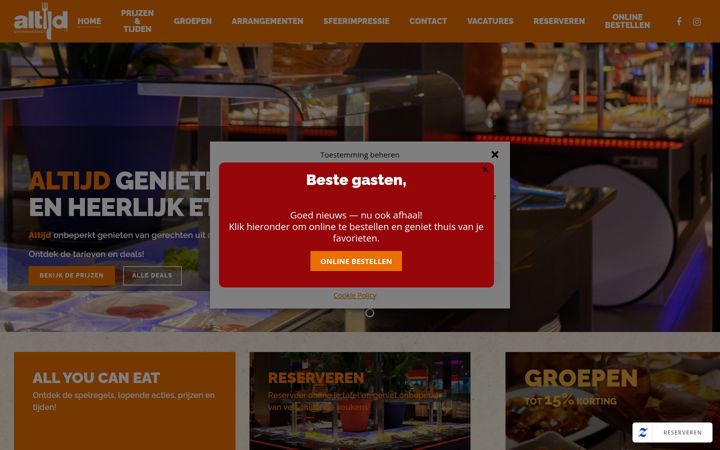 Ekraanipilt saidist altijdwereldrestaurant.nl