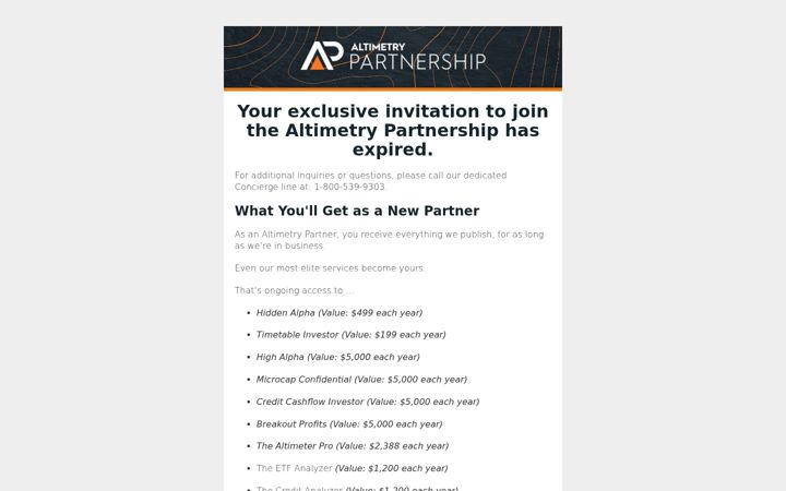 Screenshot of altimetryinvitation.com