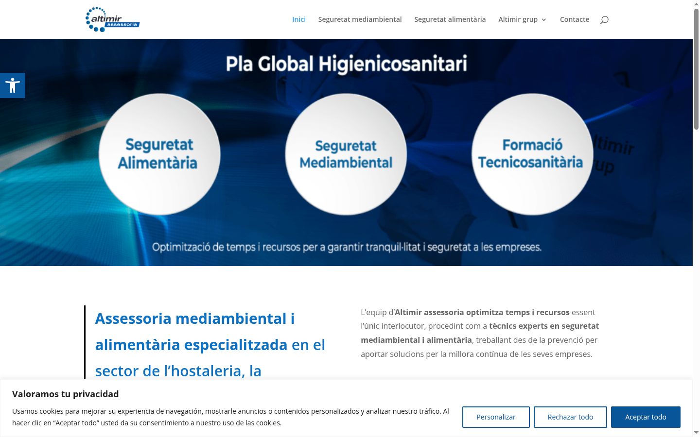 Screenshot of the consent banner shown before any interaction