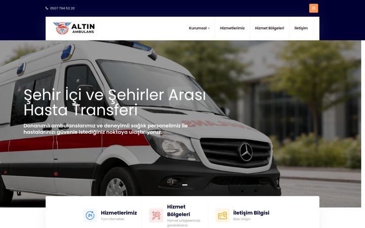 Screenshot of altinambulans.com