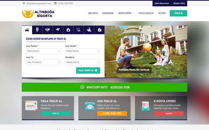 Screenshot of altinbogasigorta.com