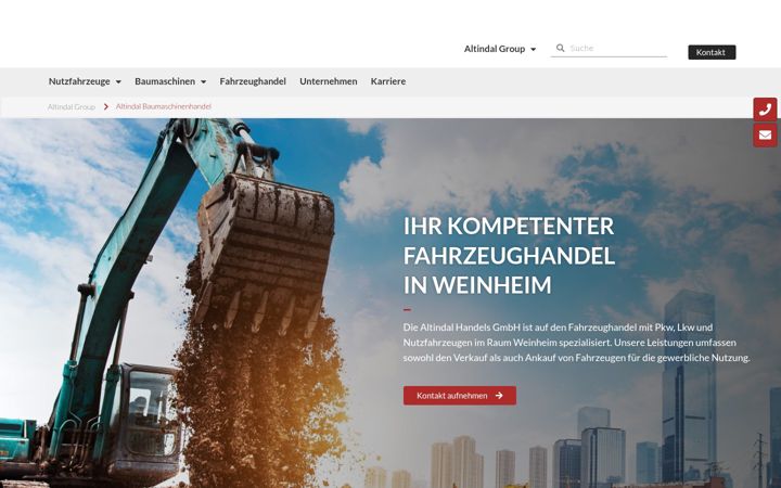 Screenshot of altindal-baumaschinenhandel.com