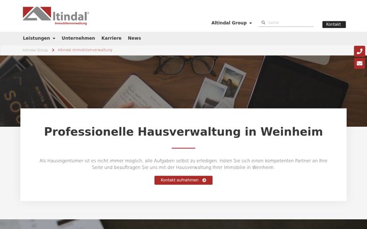 Screenshot of altindal-immobilienverwaltung.com