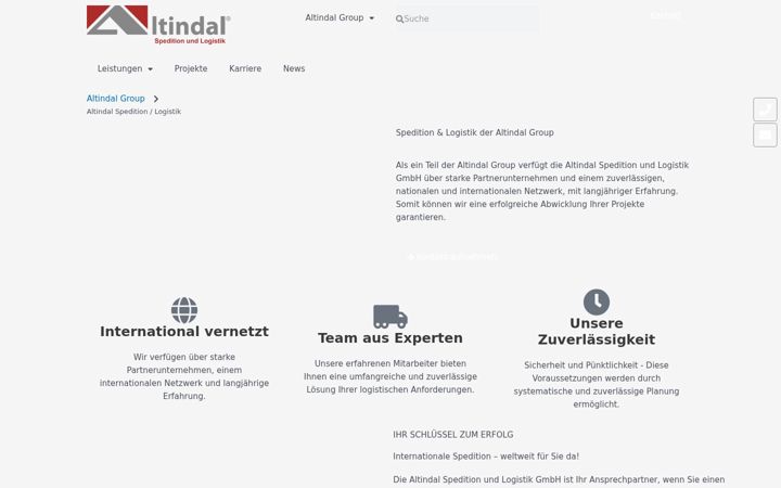 Screenshot of altindal-spedition.com