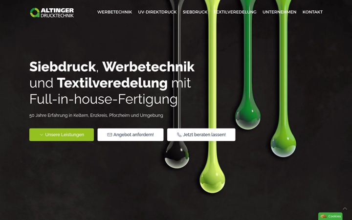 Screenshot of altinger-drucktechnik.de