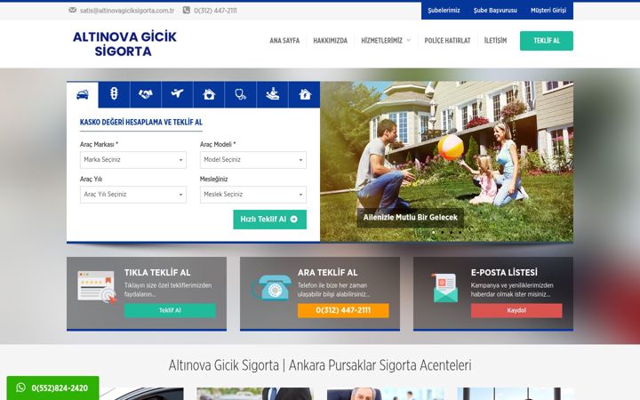 Screenshot of altinovagiciksigorta.com.tr