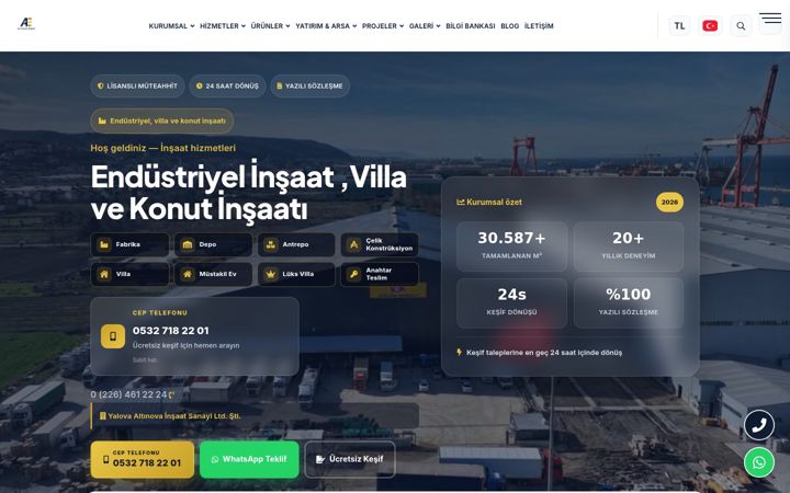 Képernyőkép: altinovainsaat.net