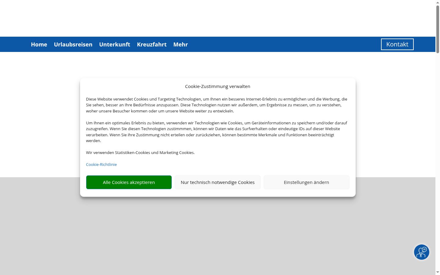 Captură de ecran a bannerului de consimțământ afișat înainte de orice interacțiune