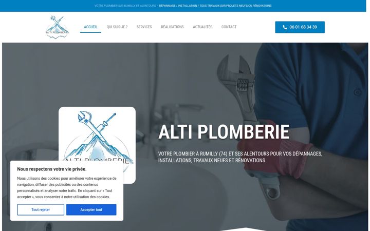 Snimka zaslona za altiplomberie.fr