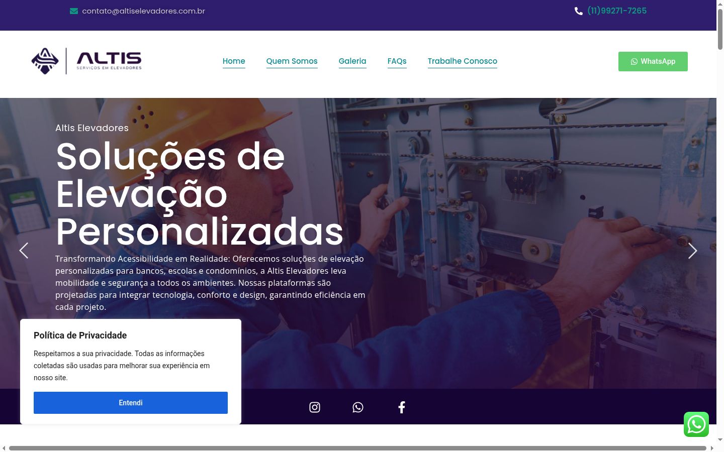 Captura de pantalla del banner de consentimiento mostrado antes de cualquier interacción