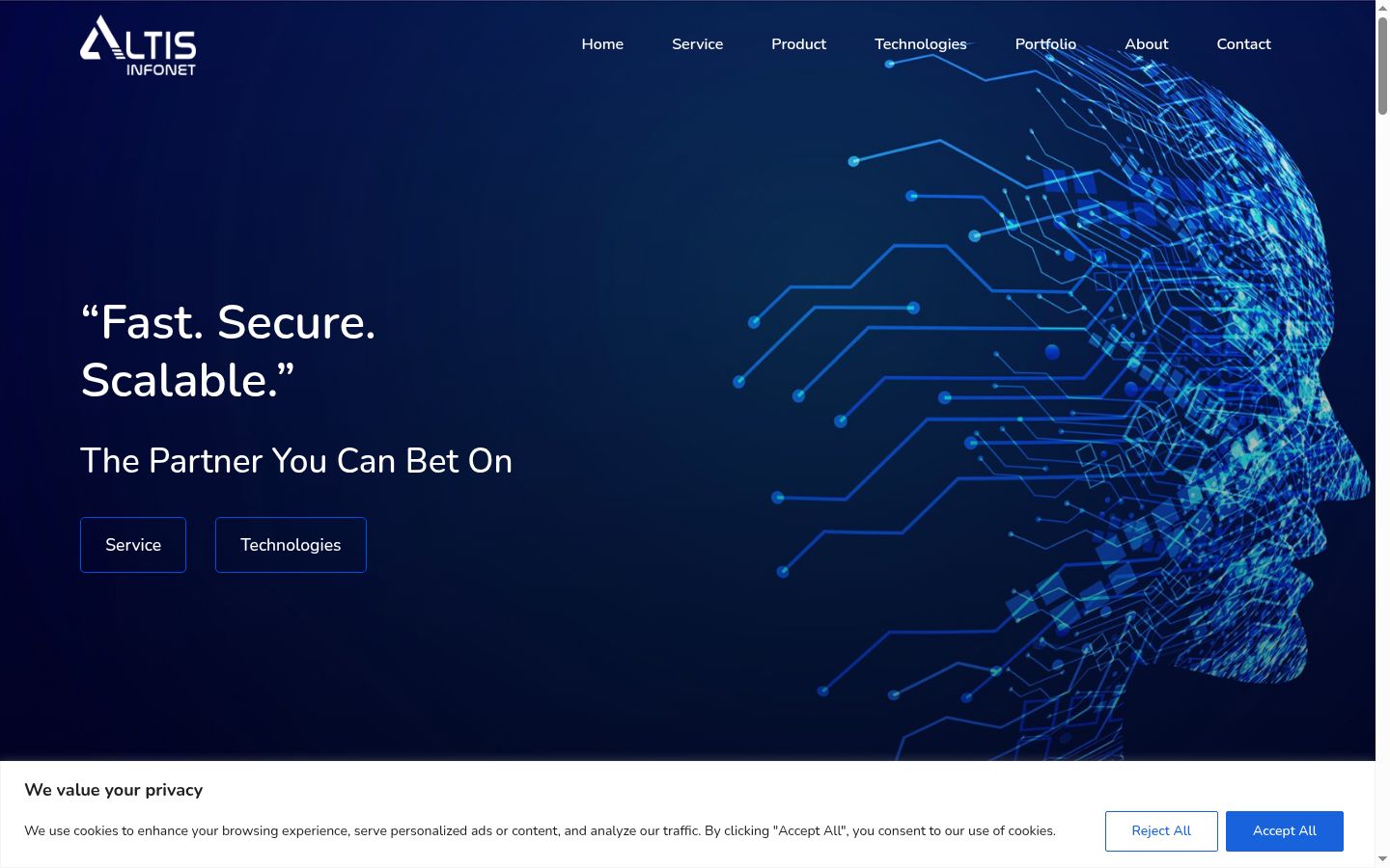 Screenshot of the consent banner shown before any interaction
