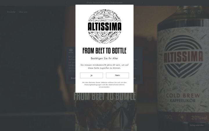 Screenshot of altissima-spirit.de