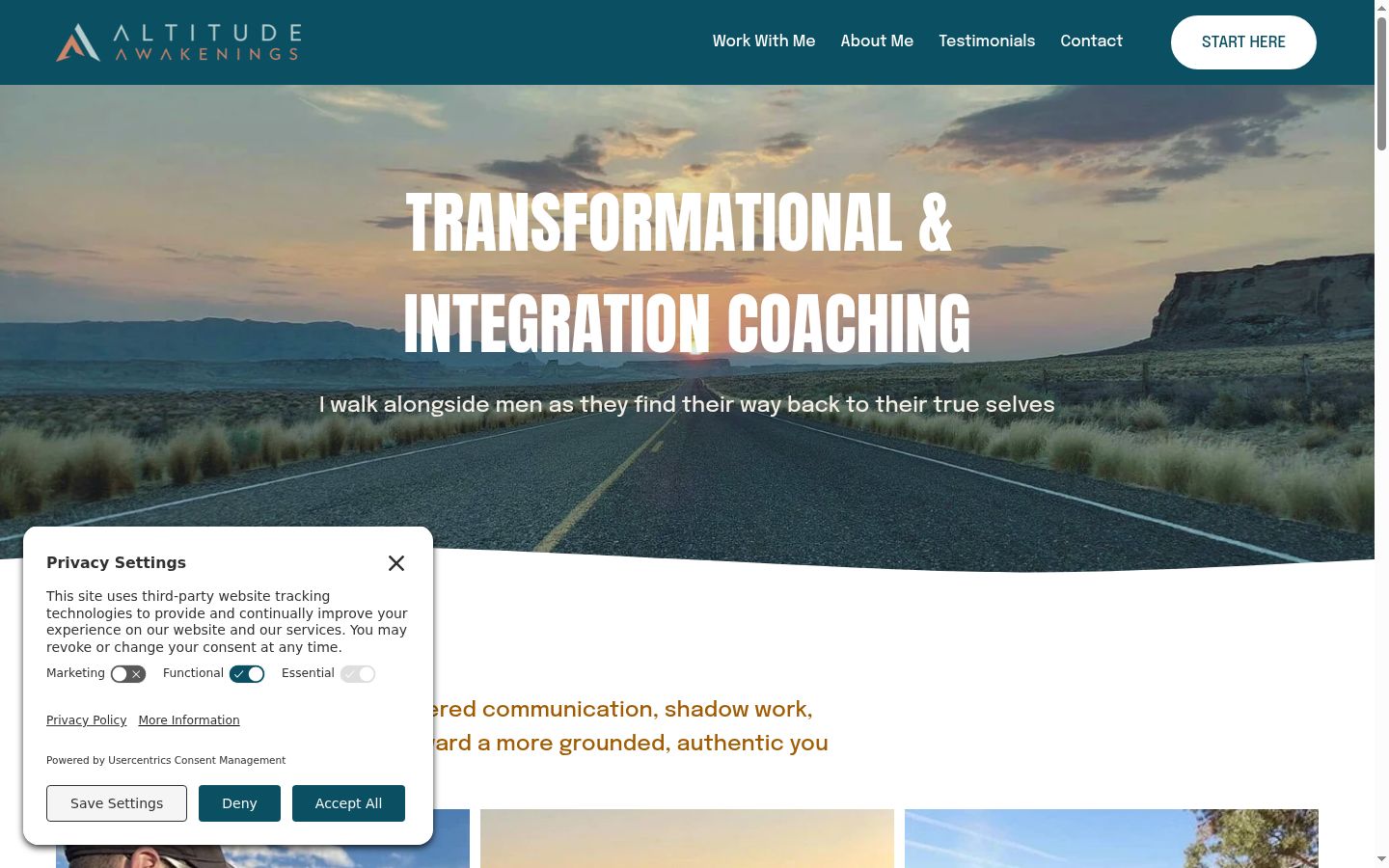 Screenshot of the consent banner shown before any interaction