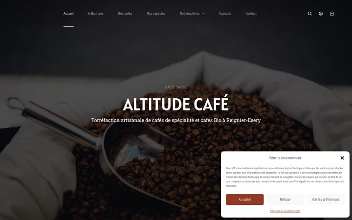 Snímek obrazovky altitudecafe.fr