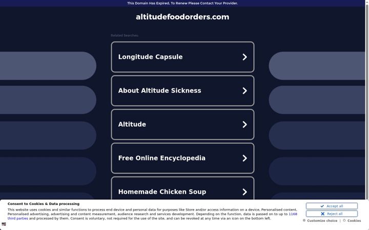Screenshot of altitudefoodorders.com