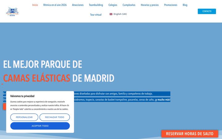 Snímek obrazovky altitudemadrid.com