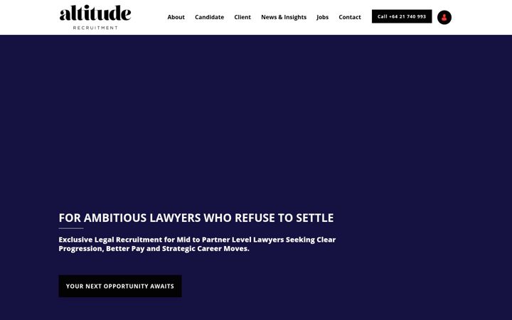 Snímek obrazovky altituderecruitment.co.nz