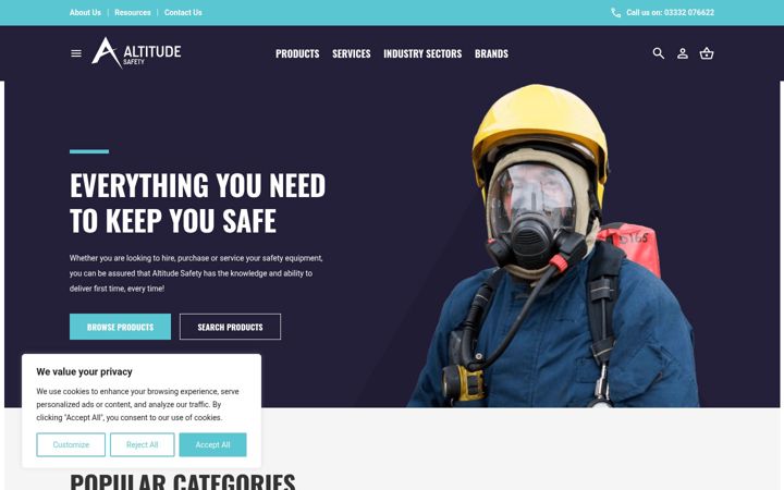 Snímek obrazovky altitudesafety.co.uk