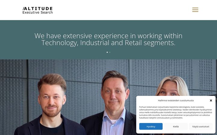 Screenshot of altitudesearch.fi