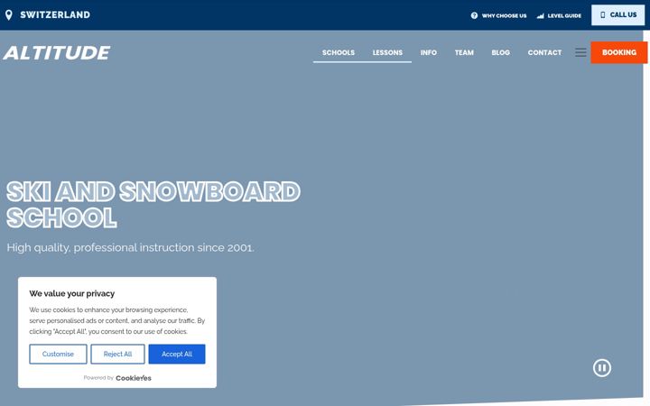 Screenshot of altitudeskischool.com