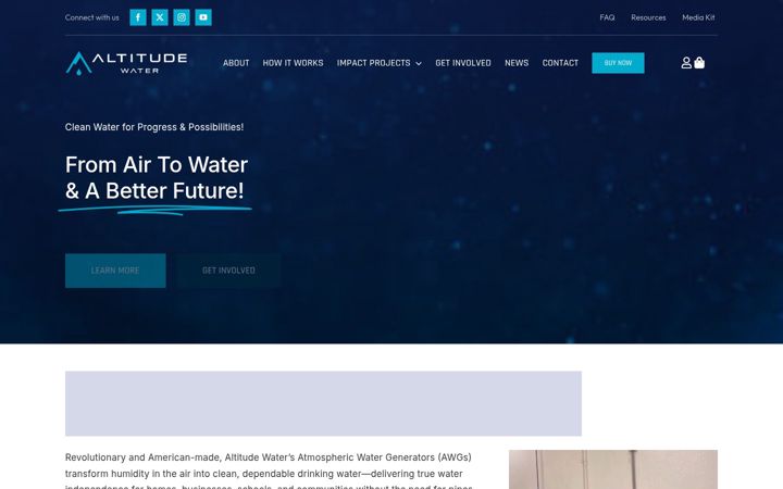 Snímek obrazovky altitudewaterusa.com