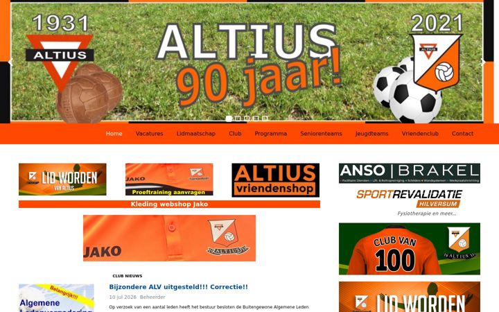 Screenshot di altius.nl