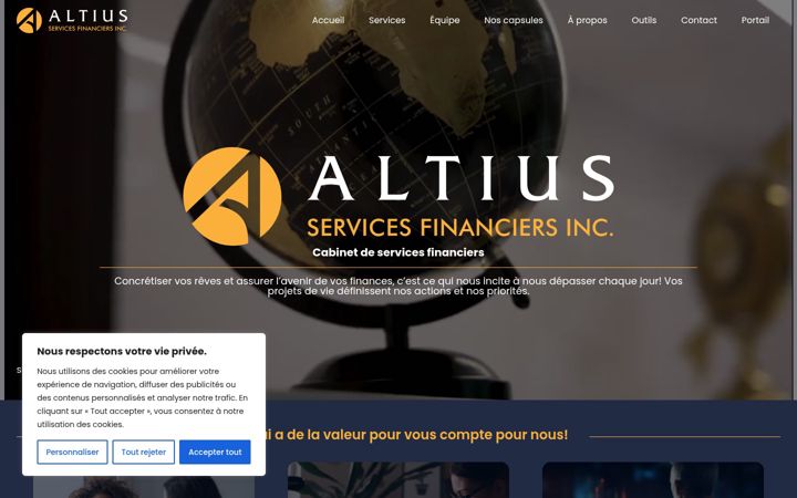Screenshot of altiusfinances.ca