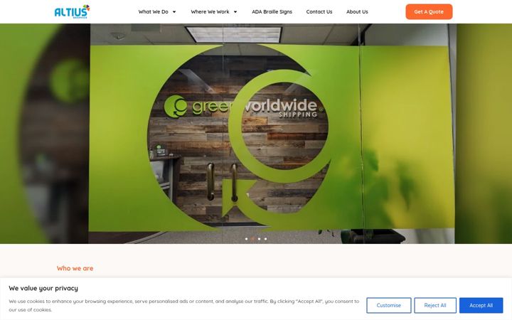 Screenshot di altiusgraphics.com