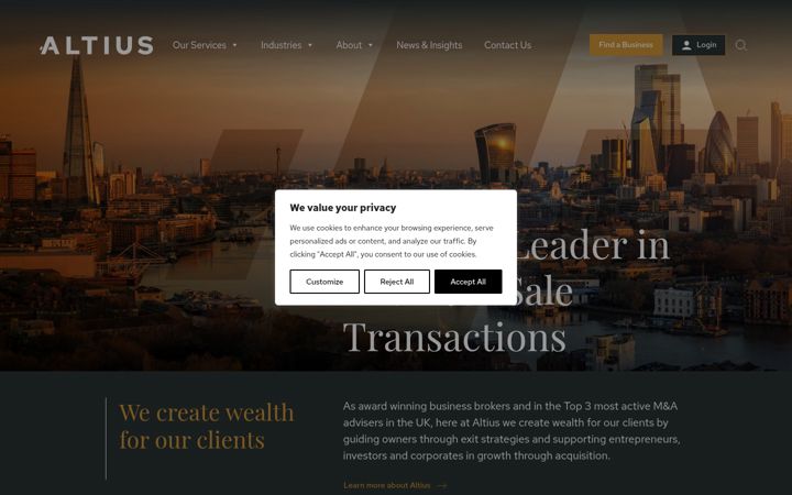 Screenshot di altiusgroup.co.uk