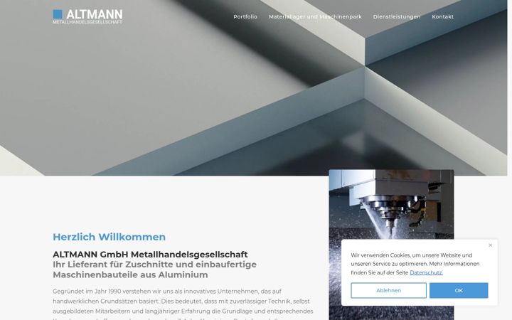 Screenshot of altmann-alu.de