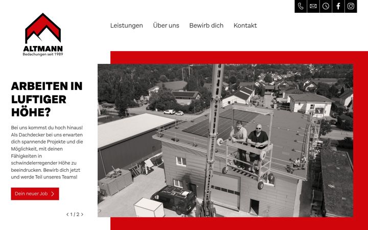 Screenshot of altmann-bedachungen.de