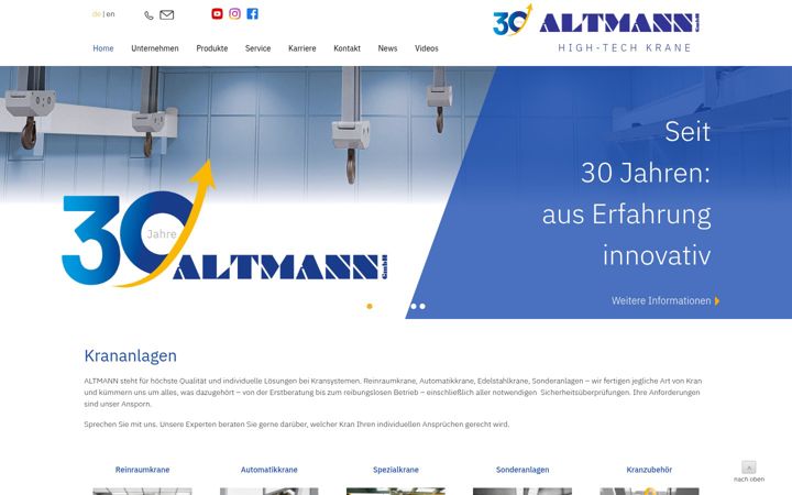 Skjermbilde av altmann-foerdertechnik.de