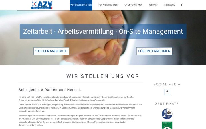 Skjermbilde av altmark-zeitarbeit.de