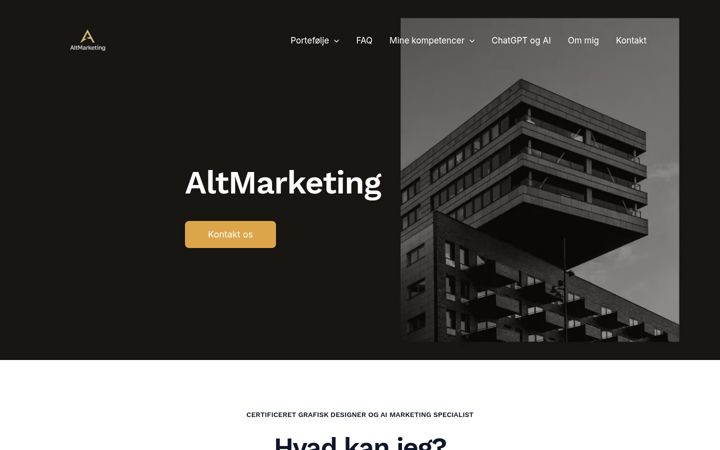 Екранна снимка на altmarketing.dk